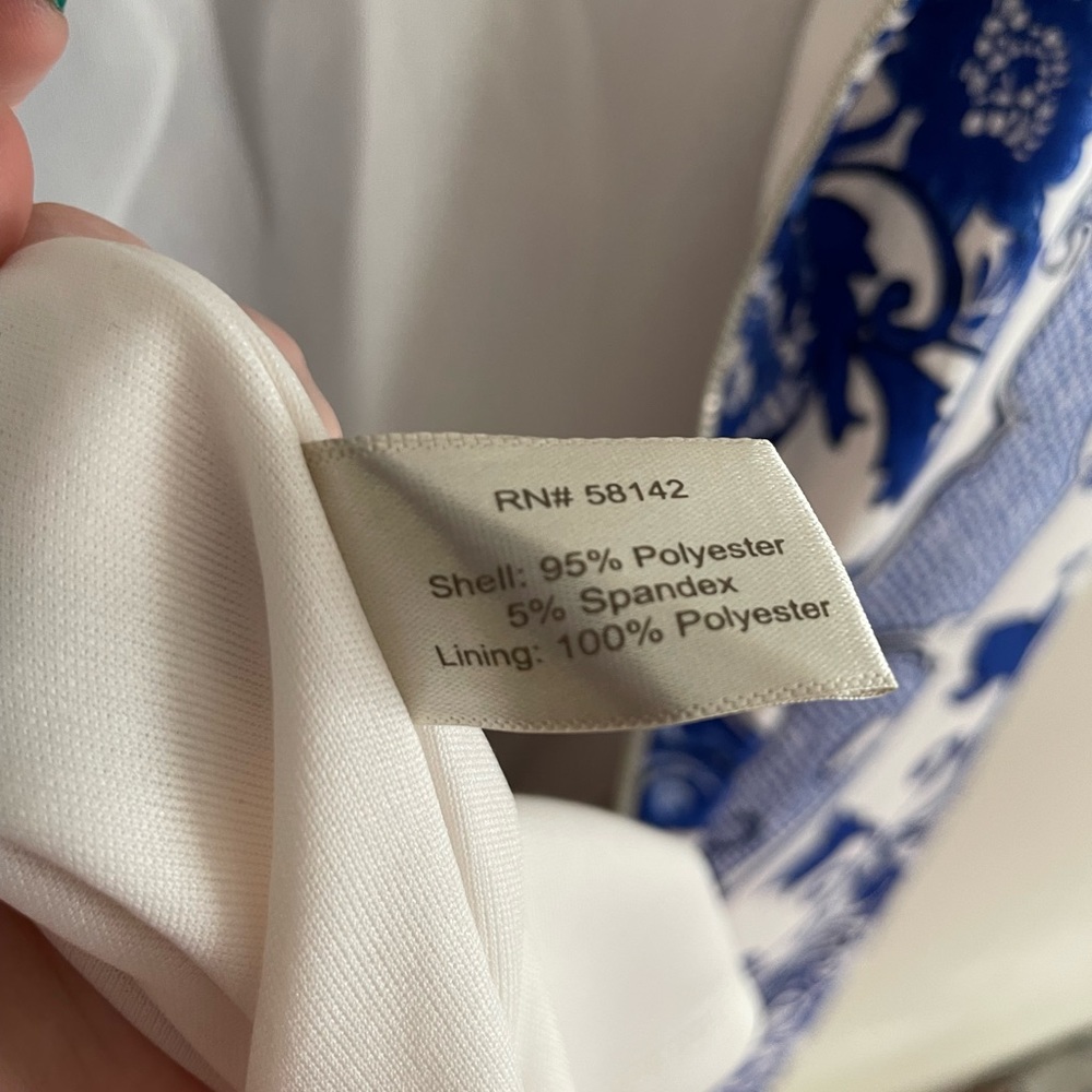 Boston Proper Blue Scroll Patterned Shift Dress - image 8